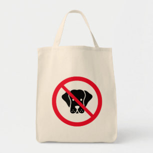 No Dogs Allowed Red Circle Sign   Grocery Tote Bag