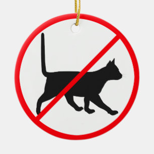 NO Dogs NO Cats Ceramic Ornament