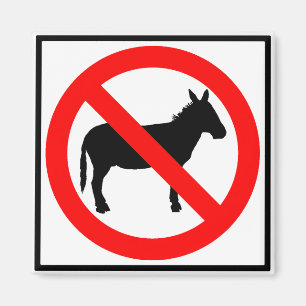 No Donkeys Highway Sign Magnet