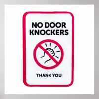 No door knockers sign