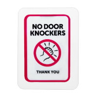 No door knockers sign