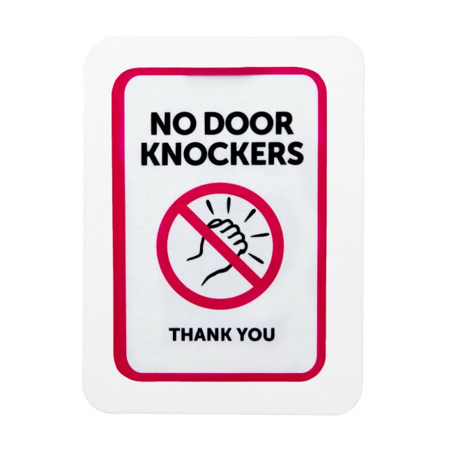 No door knockers sign magnet (Vertical)