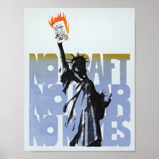 No Draft - No War - No Nukes - Statue of Liberty Poster (Front)