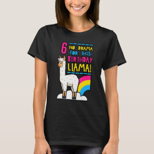 No Drama For This Birthday Llama 6 Bday Party 6th T-Shirt