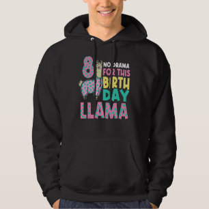 No Drama For This Birthday Llama 8 Bday Party 8th Hoodie