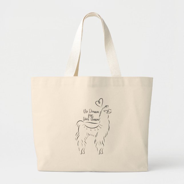No drama for this llama large tote bag (Front)
