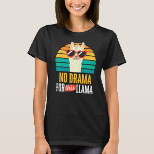 No Drama for This Llama  Vintage Sunset Animal T-Shirt