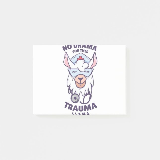NO DRAMA FOR THIS TRAUMA LLAMA POST-IT NOTES (Front)