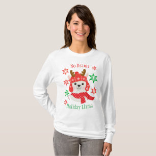 No Drama Holiday Christmas Llama T-Shirt