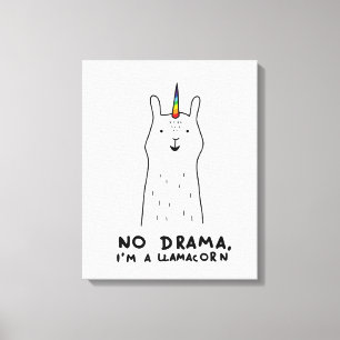 No Drama I'm A Llamacorn Canvas Print