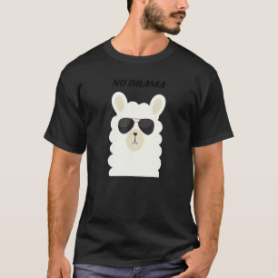 No Drama Llama Animal Pun Cool Llama In Sunglasse T-Shirt
