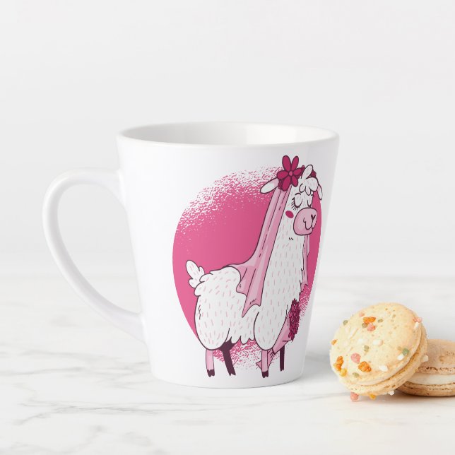 No Drama LLama BRIDE Funny Wedding Bridal Shower Latte Mug (In Situ)