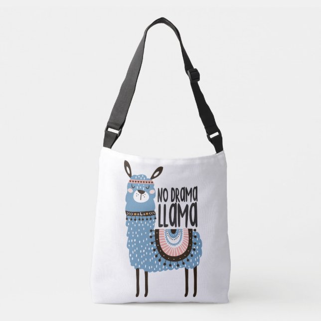 No Drama Llama Cross Body Tote Bag (Front)