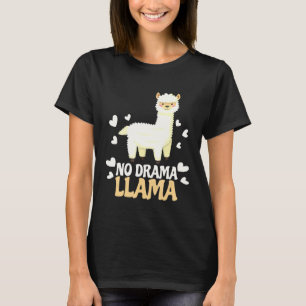 No Drama Llama Cute Love Heart Women Kids T-Shirt