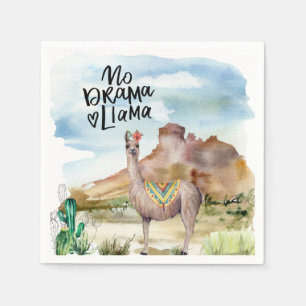 No Drama Llama Funny Description Napkin