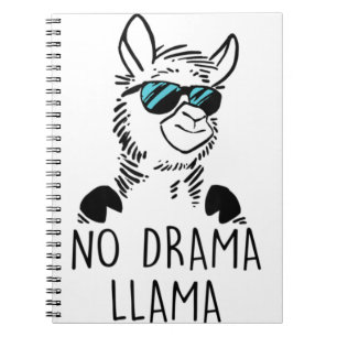 No Drama Llama Funny Lama Shirt Notebook