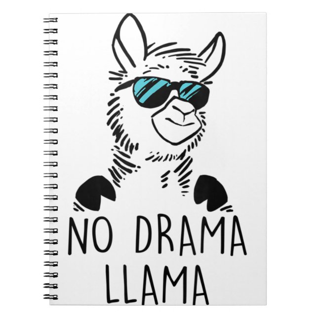 No Drama Llama Funny Lama Shirt Notebook (Front)