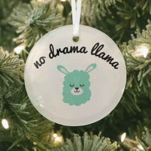 No Drama Llama Glass Tree Decoration