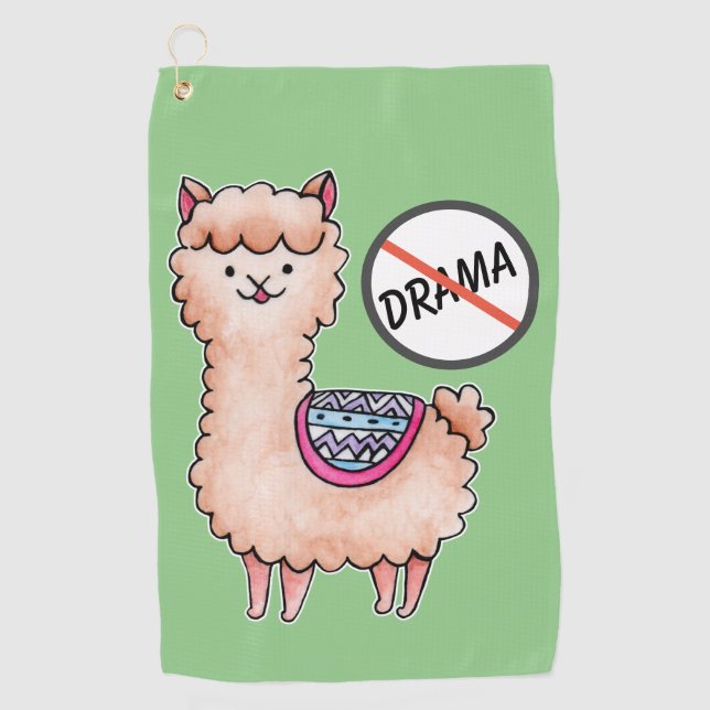No Drama Llama Golf Towel (Front)