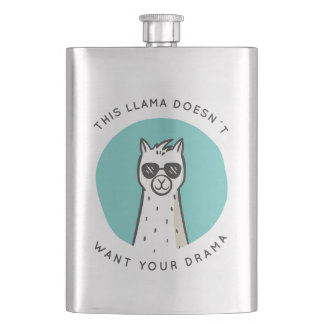 No Drama Llama Hip Flask