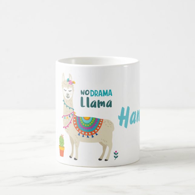 No Drama Llama Personnalised Coffee Mug (Center)