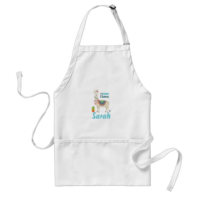 No Drama Llama Personnalised Standard Apron (Front)