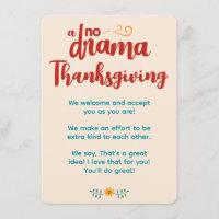 No Drama Llama Thanksgiving Cream Invitation