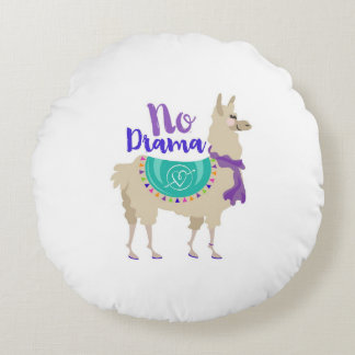 No Drama Llama Throw Pouf Round Cushion