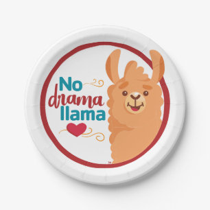 No Drama Llama (Warm)  Paper Plate