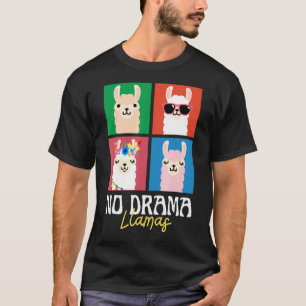 No Drama Llamas Squares Vintage 70s Animal T-Shirt