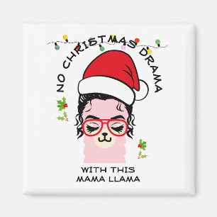 NO DRAMA MAMA LLAMA Funny Christmas Magnet