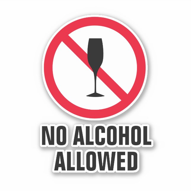 No drinking alcohol allowed wine glass logo vinyl (Front)