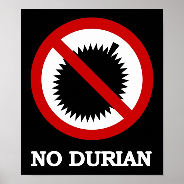 NO Durian Tropical Fruit Sign (Front)
