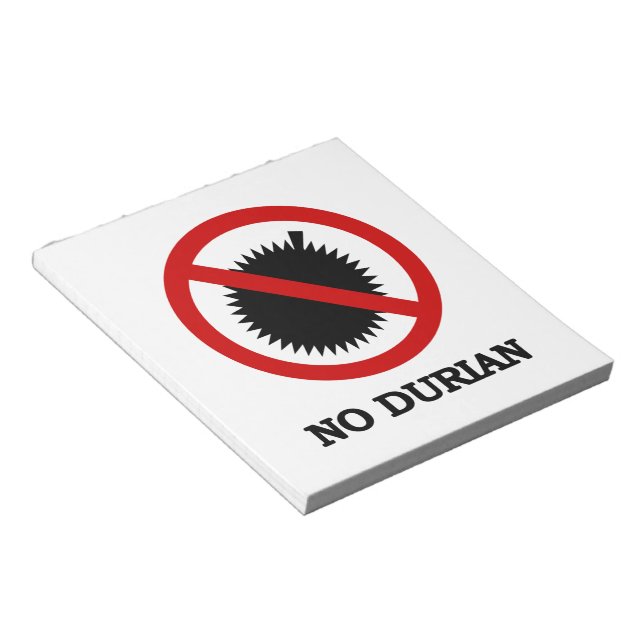 NO Durian Tropical Fruit Sign Notepad (Angled)