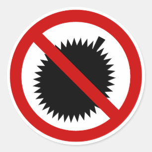 NO Durian Tropical Fruit ⚠ Thai Sign ⚠ Classic Round Sticker