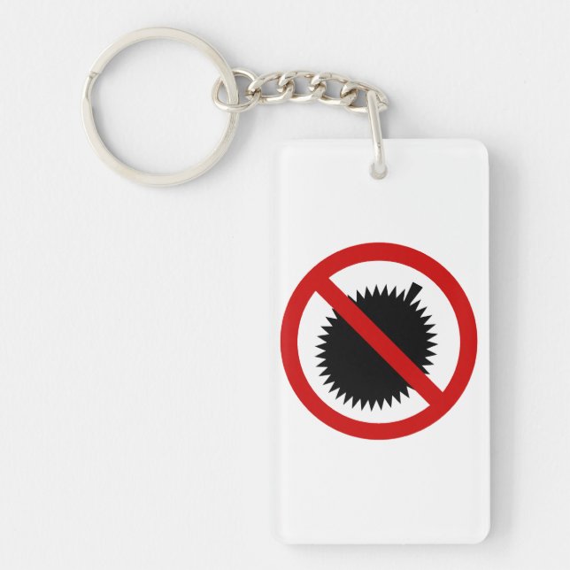 NO Durian Tropical Fruit ⚠ Thai Sign ⚠ Key Ring (Front)