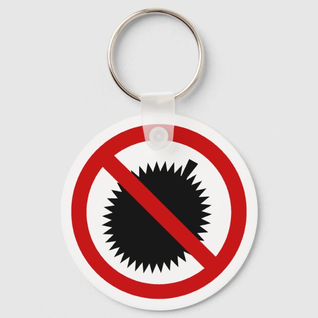 NO Durian Tropical Fruit ⚠ Thai Sign ⚠ Key Ring (Front)