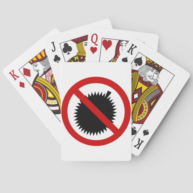 NO Durian Tropical Fruit ⚠ Thai Sign ⚠ Playing Cards (Back)