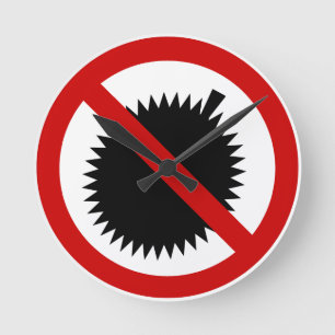 NO Durian Tropical Fruit ⚠ Thai Sign ⚠ Round Clock