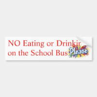 NO Eating or Drinking on School Bus signage