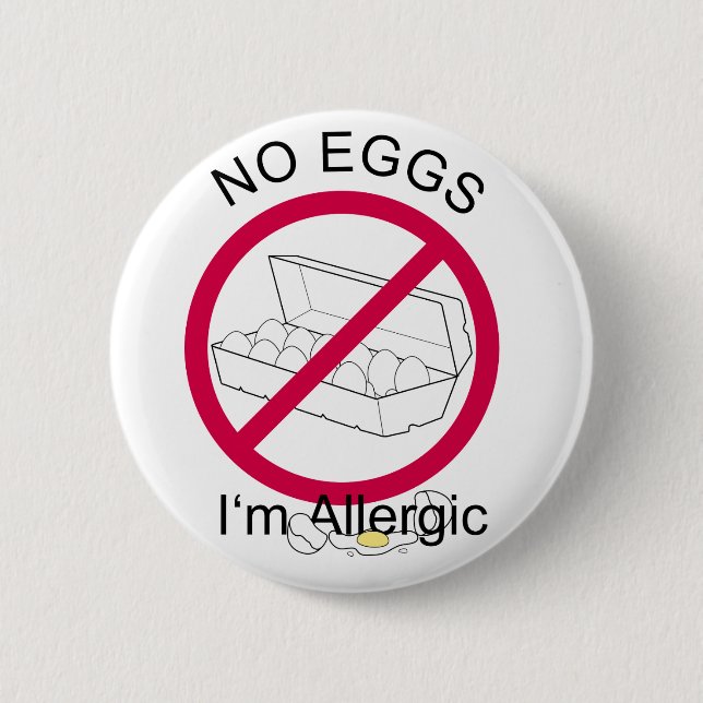 No Eggs 6 Cm Round Badge (Front)