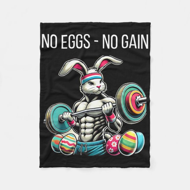 No Eggs - No Gain  Fleece Blanket (Front)