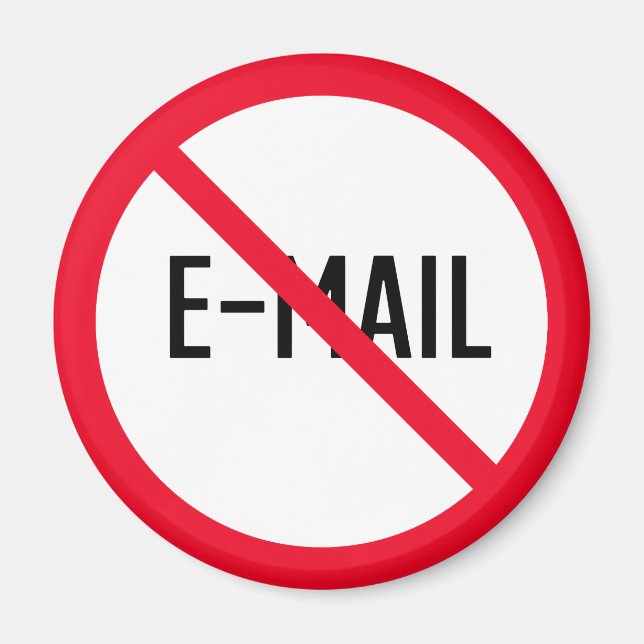 No Email | Red Circle Sign | Magnet (Front)