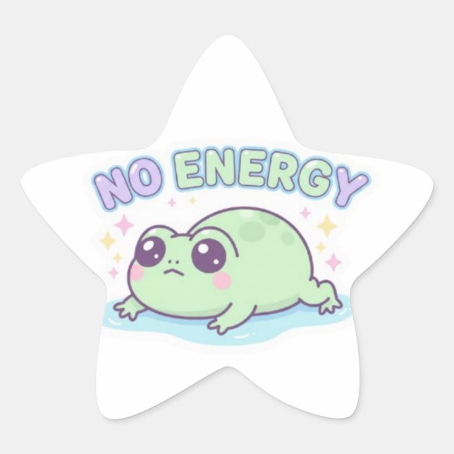No Energy Frog Sticker Cute Tired Frog Dragging Me (Front)
