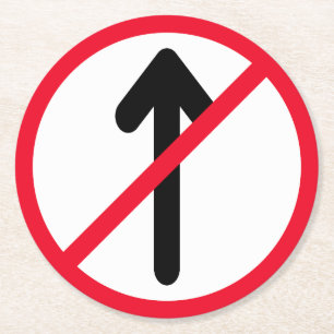 No Entry Circle Road Sign Custom Round Coasters