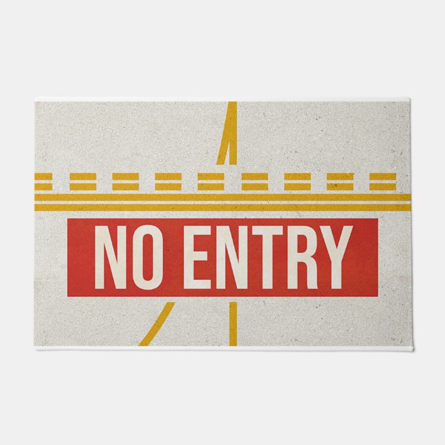 No Entry Doormat, Retro Simple Mat (Front)