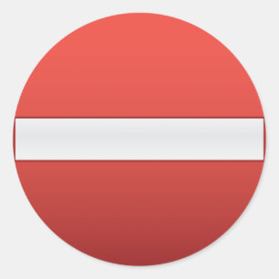 No entry road sign classic round sticker