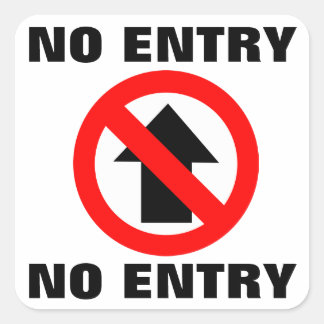 No Entry Sign Square Sticker