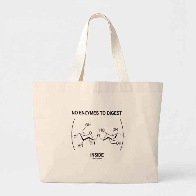 No Enzymes To Digest (Cellulose) Inside Large Tote Bag (Front)