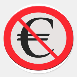 No Euro Classic Round Sticker